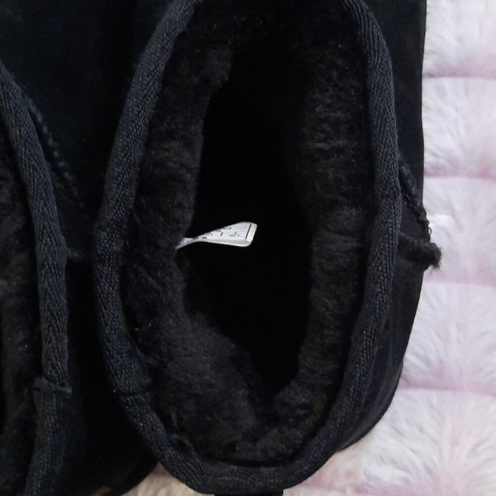 Lamo Black Suede Upper Faux Fur Lined Ankle Boots Size 7 - Picture 5 of 10